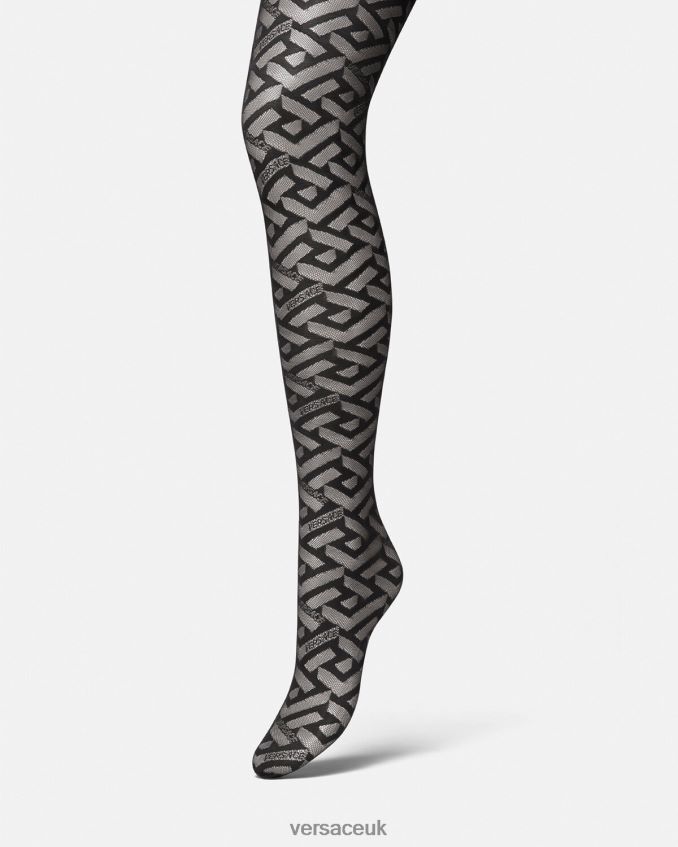Women Versace La Greca Tights 6D2D061104 Black Underwear & Beachwear