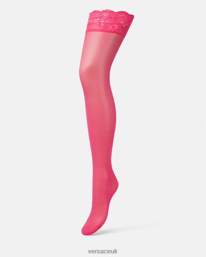 Women Versace Lace Stockings 6D2D061111 Pink Underwear & Beachwear
