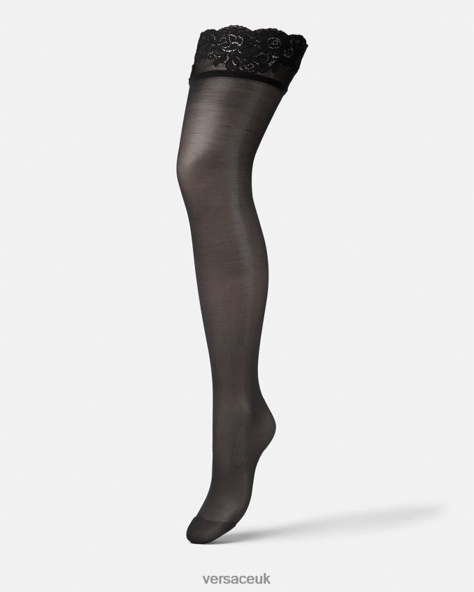 Women Versace Lace Stockings 6D2D061113 Black Underwear & Beachwear