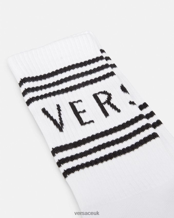 Women Versace Vintage Logo Socks 6D2D061100 White Underwear & Beachwear