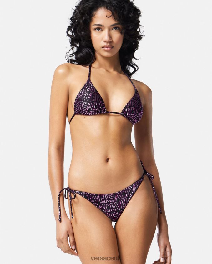 Women Versace Allover Bikini Bottom 6D2D061167 Fuchsia & Print Underwear & Beachwear