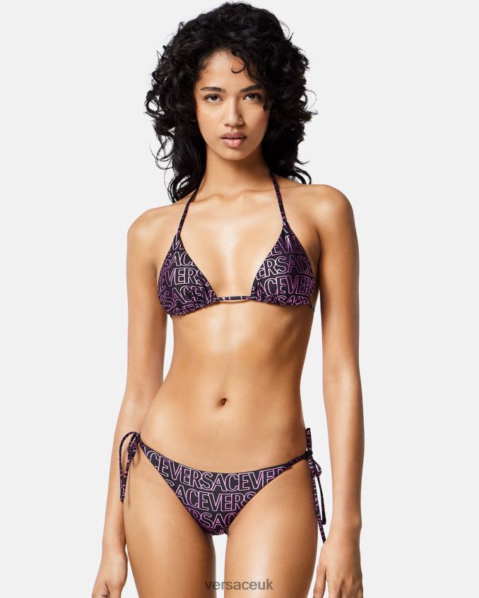 Women Versace Allover Bikini Top 6D2D061163 Fuchsia & Print Underwear & Beachwear