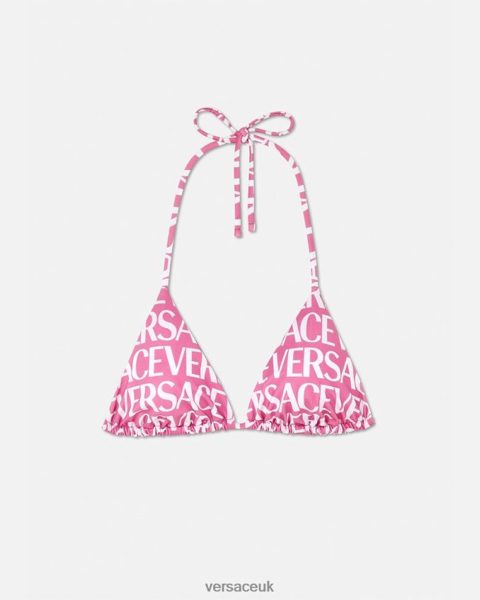 Women Versace Allover Bikini Top 6D2D061164 Pink & Print Underwear & Beachwear