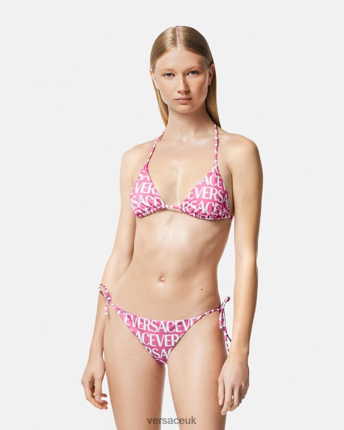 Women Versace Allover Bikini Top 6D2D061164 Pink & Print Underwear & Beachwear