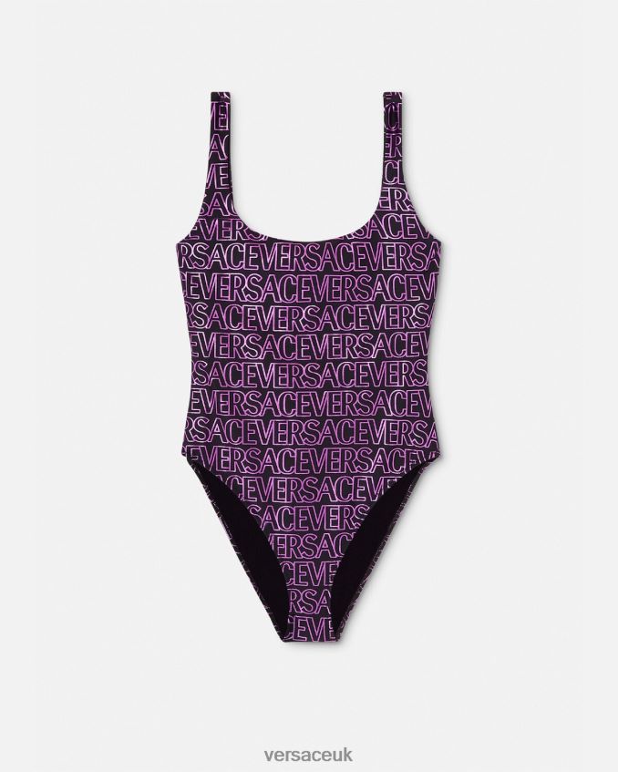 Women Versace Allover One-Piece Swimsuit 6D2D061169 Fuchsia & Print Underwear & Beachwear