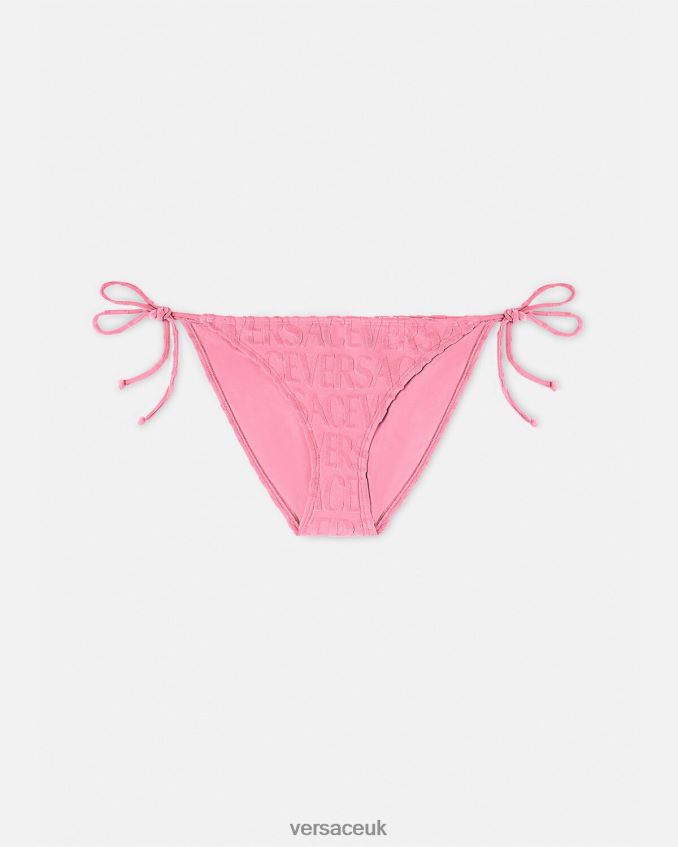Women Versace Allover Towel Bikini Bottoms 6D2D061120 Pink Underwear & Beachwear
