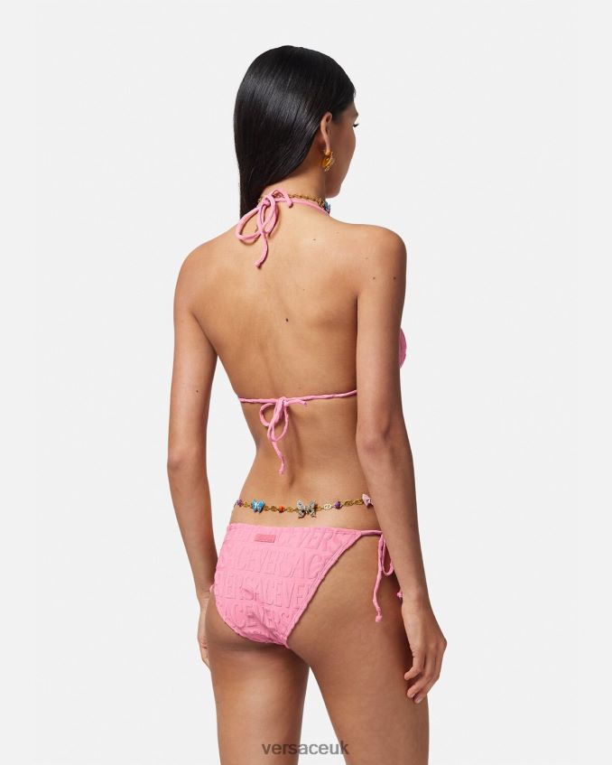 Women Versace Allover Towel Bikini Bottoms 6D2D061120 Pink Underwear & Beachwear