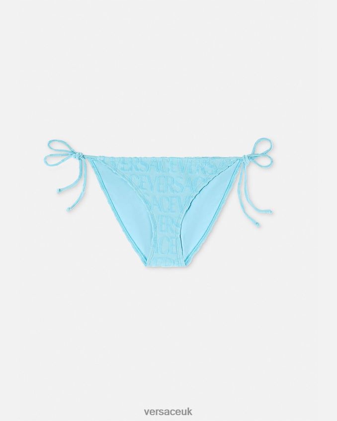 Women Versace Allover Towel Bikini Bottoms 6D2D061121 Light Blue Underwear & Beachwear