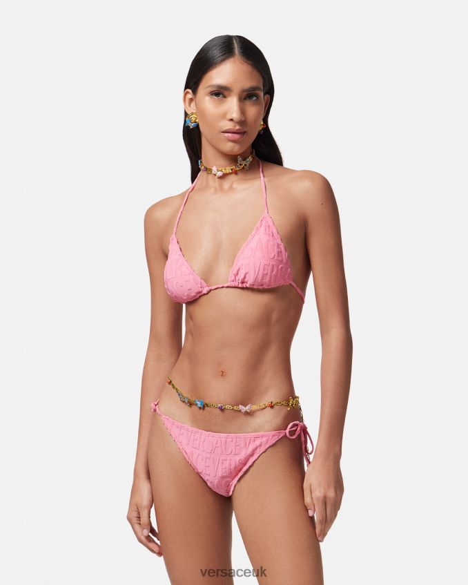 Women Versace Allover Towel Bikini Top 6D2D061118 Pink Underwear & Beachwear