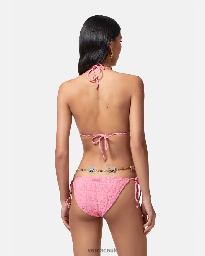 Women Versace Allover Towel Bikini Top 6D2D061118 Pink Underwear & Beachwear
