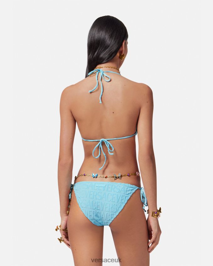 Women Versace Allover Towel Bikini Top 6D2D061119 Light Blue Underwear & Beachwear