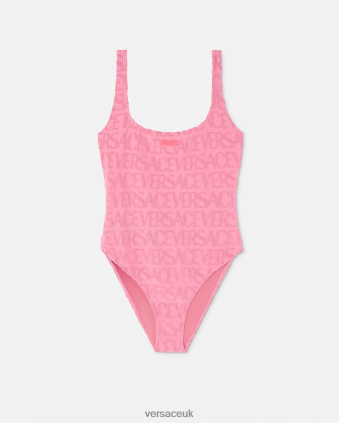 Women Versace Allover Towel Swimsuit 6D2D061122 Pink Underwear & Beachwear