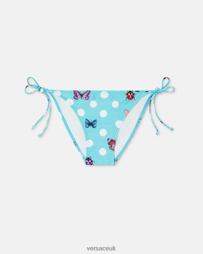 Women Versace Butterflies Bikini Bottoms 6D2D061132 Blue Underwear & Beachwear
