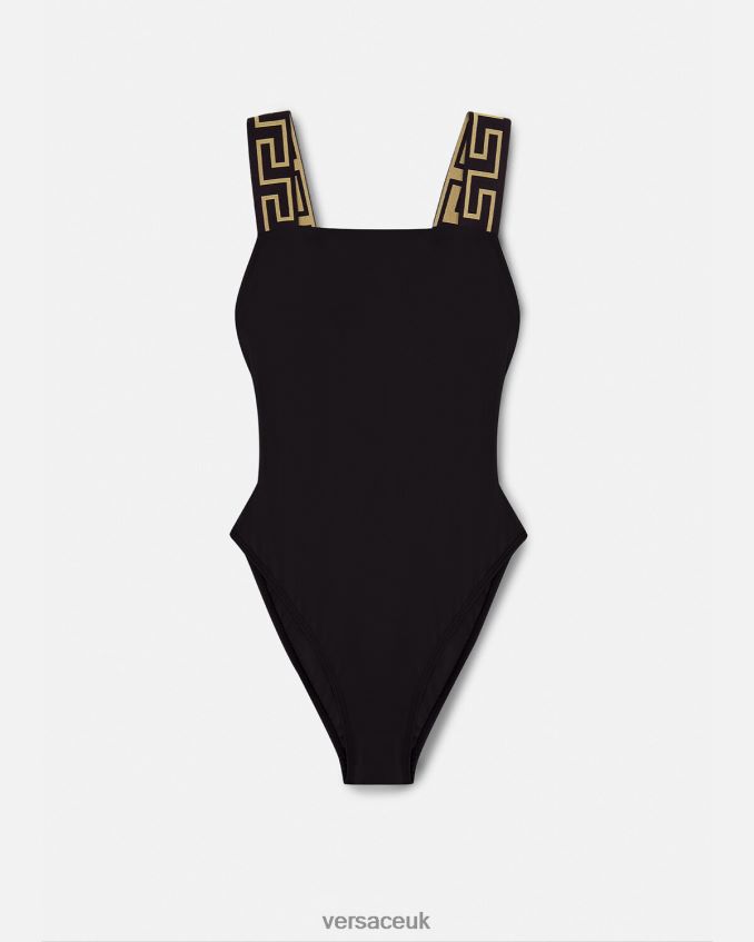 Women Versace Greca Border One-Piece Swimsuit 6D2D061160 Black Underwear & Beachwear