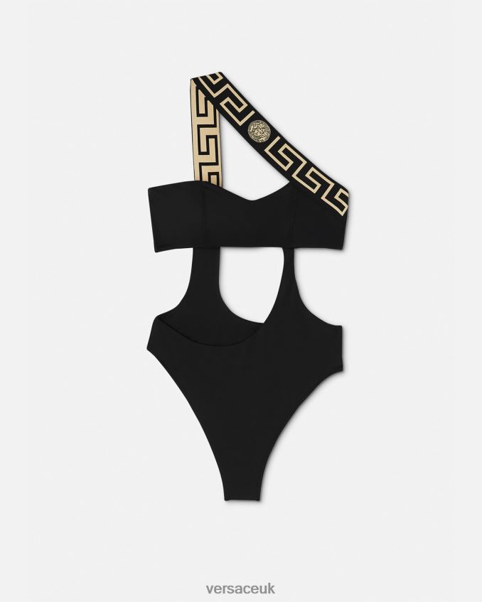 Women Versace Greca Border One-Piece Swimsuit 6D2D061161 Black Underwear & Beachwear