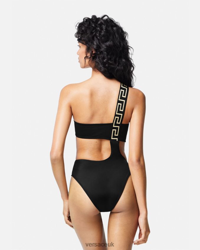 Women Versace Greca Border One-Piece Swimsuit 6D2D061161 Black Underwear & Beachwear