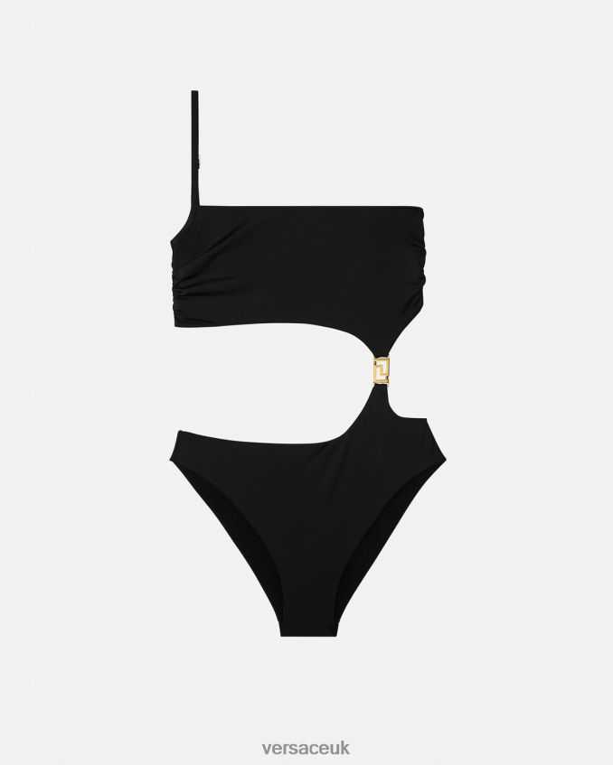 Women Versace Greca Cut-out Swimsuit 6D2D061181 Black Underwear & Beachwear