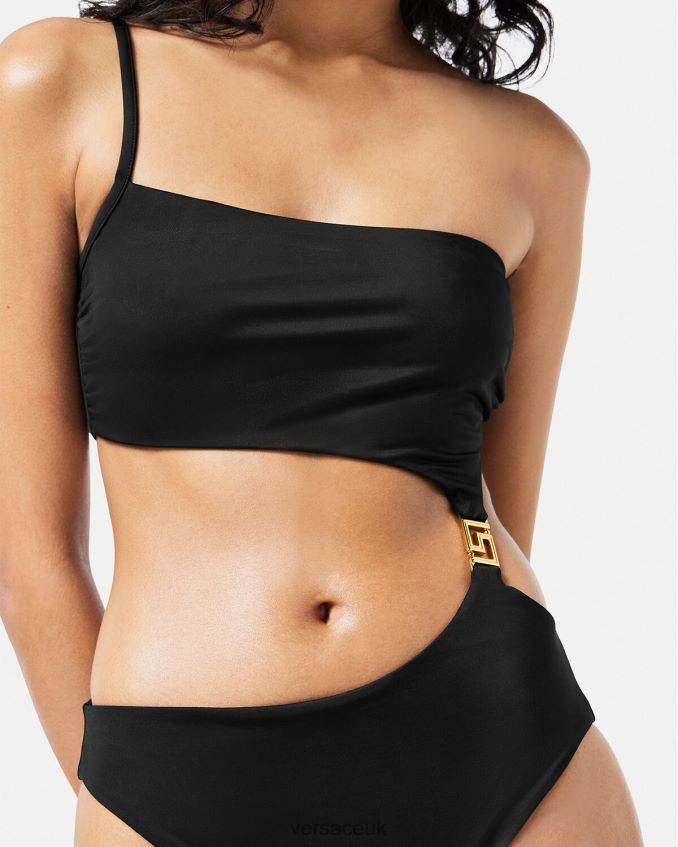 Women Versace Greca Cut-out Swimsuit 6D2D061181 Black Underwear & Beachwear