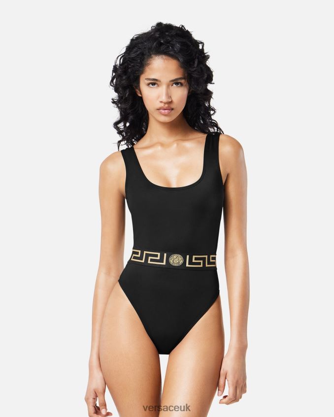 Women Versace Greca One-Piece Swimsuit 6D2D061158 Black Underwear & Beachwear