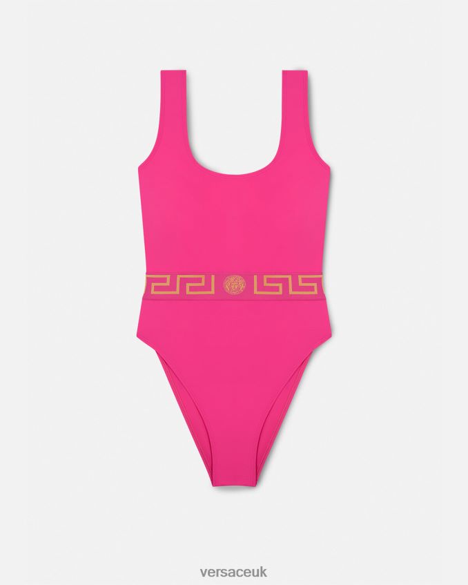 Women Versace Greca One-Piece Swimsuit 6D2D061178 Pink Underwear & Beachwear