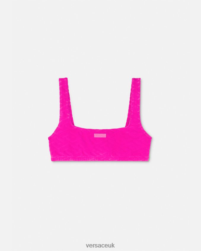 Women Versace La Greca Towel Bikini Top 6D2D061182 Fuchsia Underwear & Beachwear