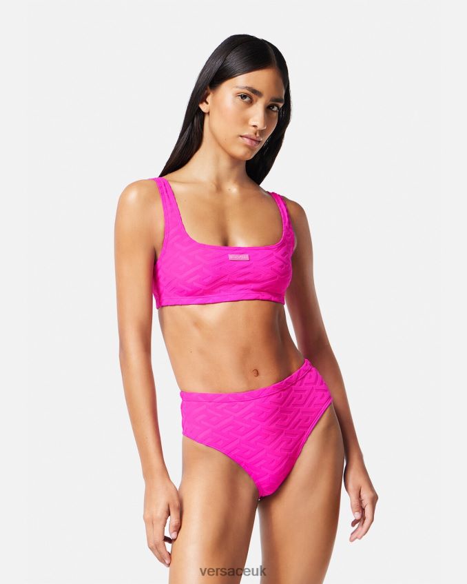 Women Versace La Greca Towel Bikini Top 6D2D061182 Fuchsia Underwear & Beachwear