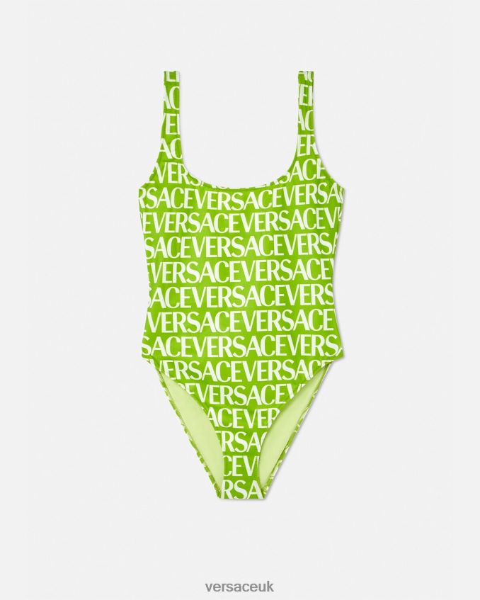 Women Versace Logo One-Piece Swimsuit 6D2D061171 Green & Print Underwear & Beachwear