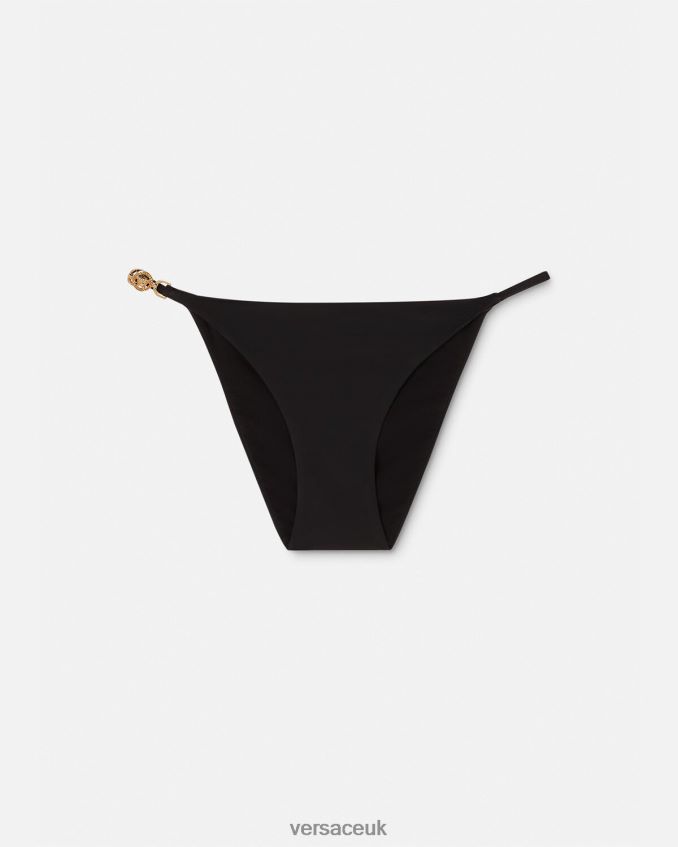 Women Versace Medusa '95 Triangle Bikini Bottoms 6D2D061146 Black Underwear & Beachwear