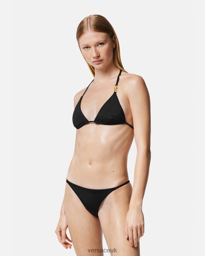 Women Versace Medusa \'95 Triangle Bikini Bottoms 6D2D061146 Black Underwear & Beachwear