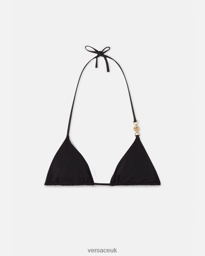 Women Versace Medusa '95 Triangle Bikini Top 6D2D061145 Black Underwear & Beachwear