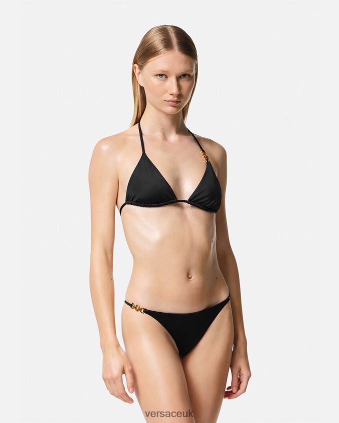 Women Versace Medusa \'95 Triangle Bikini Top 6D2D061145 Black Underwear & Beachwear