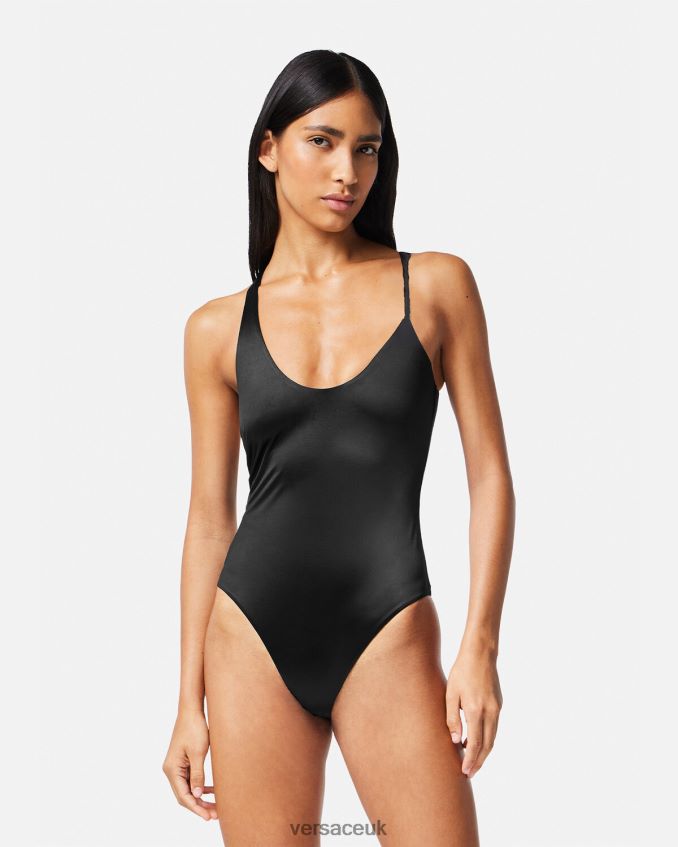 Women Versace Medusa Rolled One-Piece Swimsuit 6D2D061162 Black Underwear & Beachwear