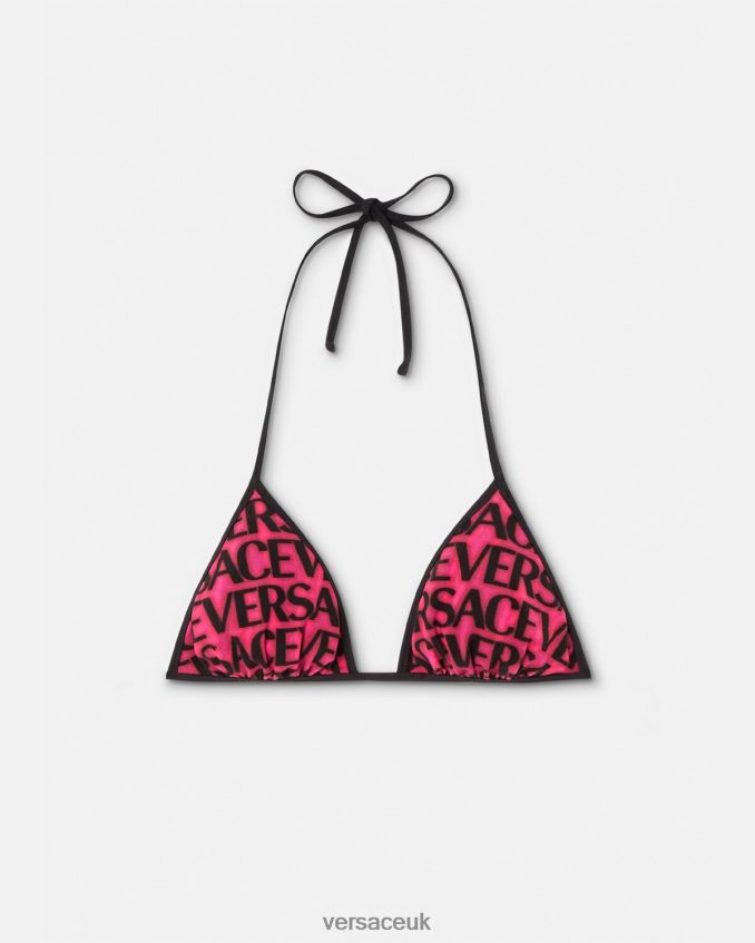 Women Versace Reversible Allover Bikini Top 6D2D061165 Fuchsia & Print Underwear & Beachwear