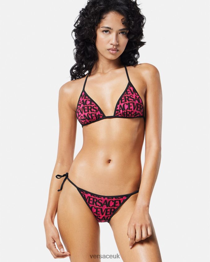 Women Versace Reversible Allover Bikini Top 6D2D061165 Fuchsia & Print Underwear & Beachwear