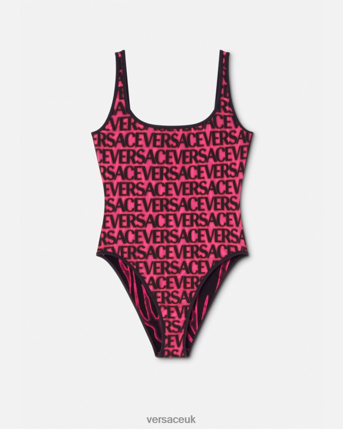 Women Versace Reversible Allover Swimsuit 6D2D061170 Fuchsia & Print Underwear & Beachwear