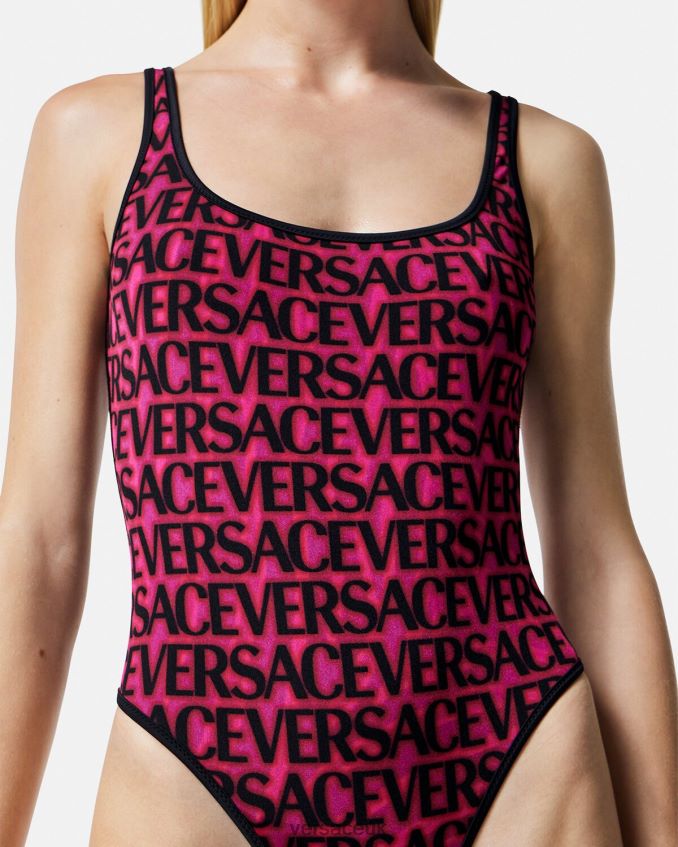 Women Versace Reversible Allover Swimsuit 6D2D061170 Fuchsia & Print Underwear & Beachwear