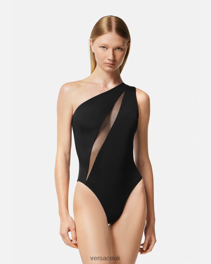 Women Versace Slashed One-Piece Swimsuit 6D2D061184 Black Underwear & Beachwear