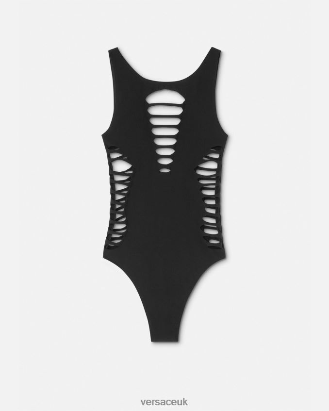 Women Versace Slashed One-Piece Swimsuit 6D2D061185 Black Underwear & Beachwear